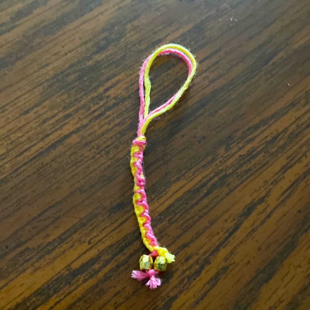 Pink and Yellow keychain